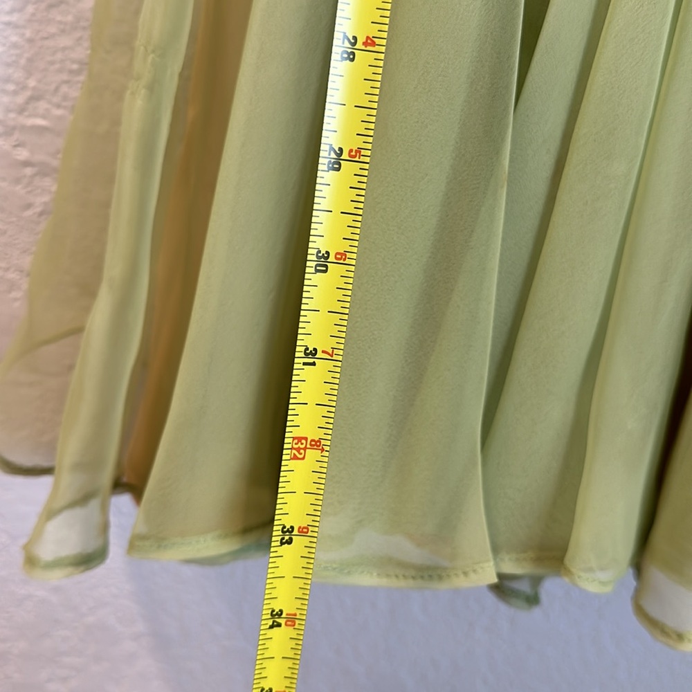 Vintage Miss Elliette California green chiffon dress with beading - Picture 6 of 9